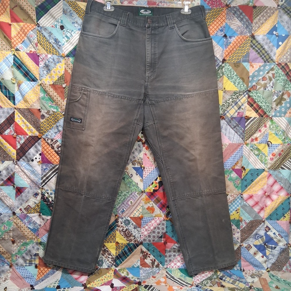 Arborwear Original Tree Climber Pants Size 38x32 Dark Brown Canvas Workwear
